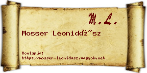 Mosser Leonidász névjegykártya